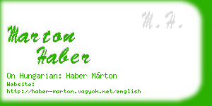 marton haber business card