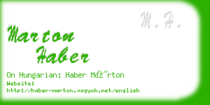 marton haber business card